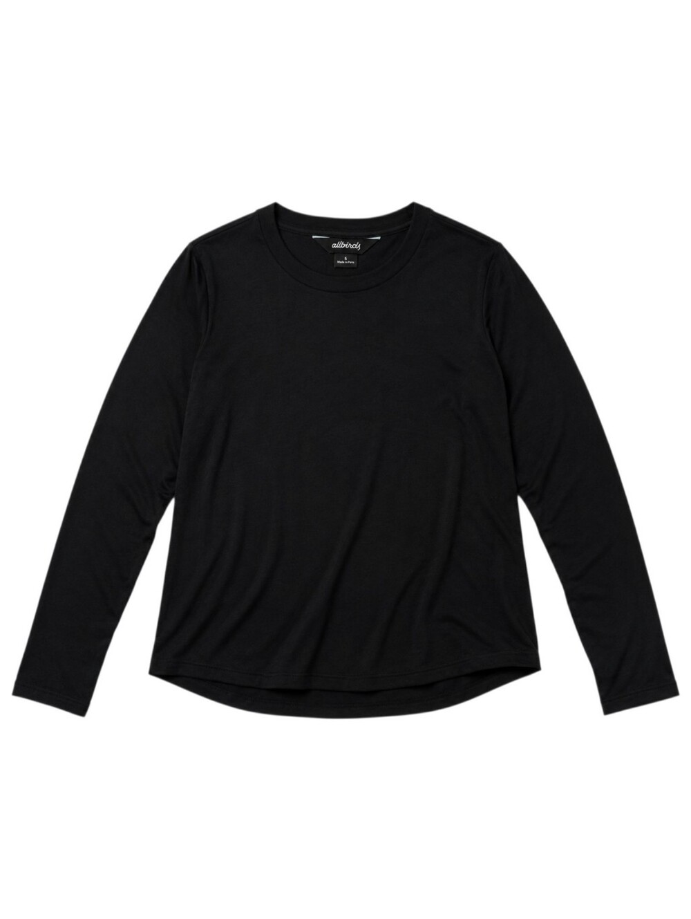 Allbirds TrinoXO Long Sleeve Tee Women Small Black Merino Wool Tencel
